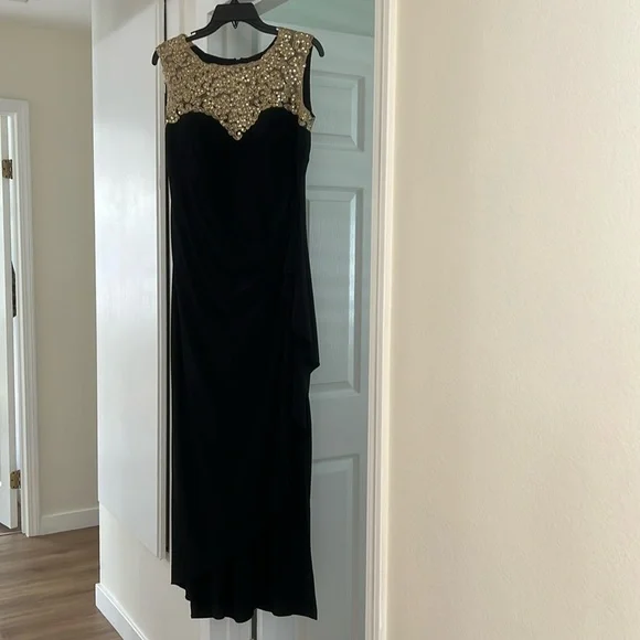 Dresses | Rm Richards Black And Gold Dress | Poshmark